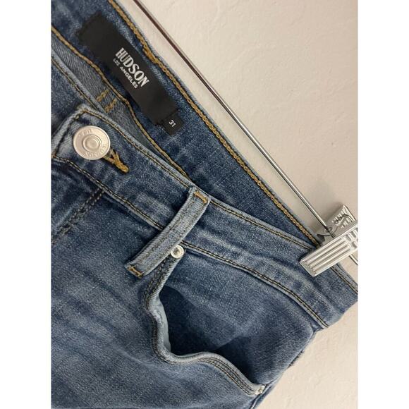 Hudson Jeans 31 Barbara High Rise Straight Leg Lottery Stretch Denim Logo - Picture 7 of 12